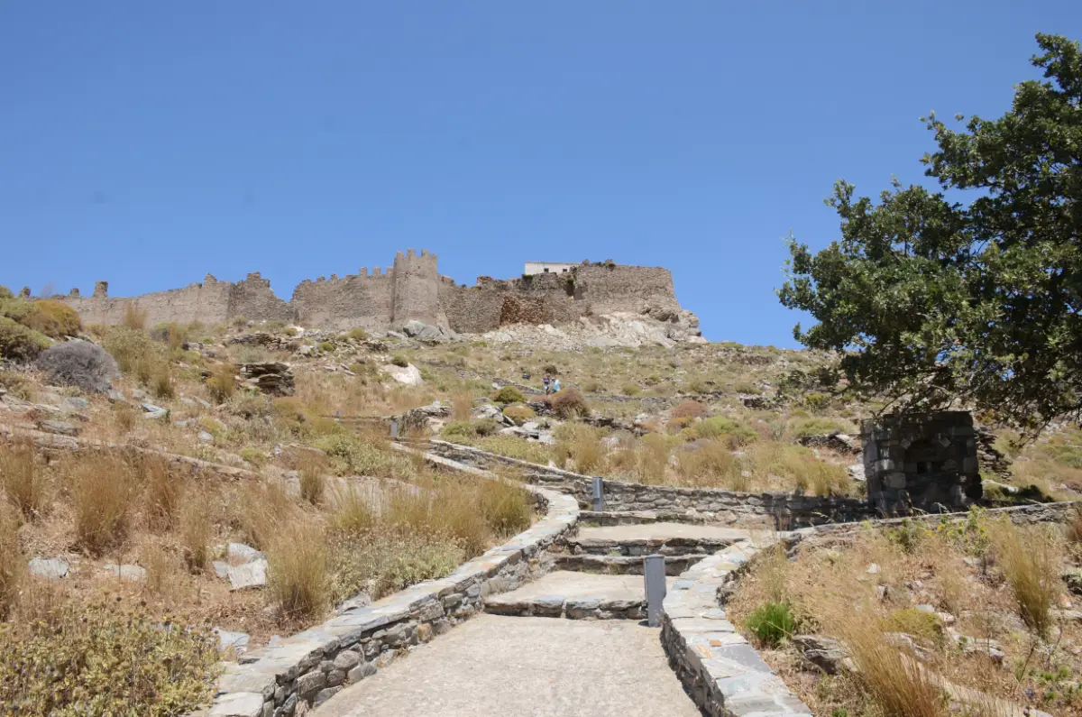 Along the main path to castello rosso fortress in karystos