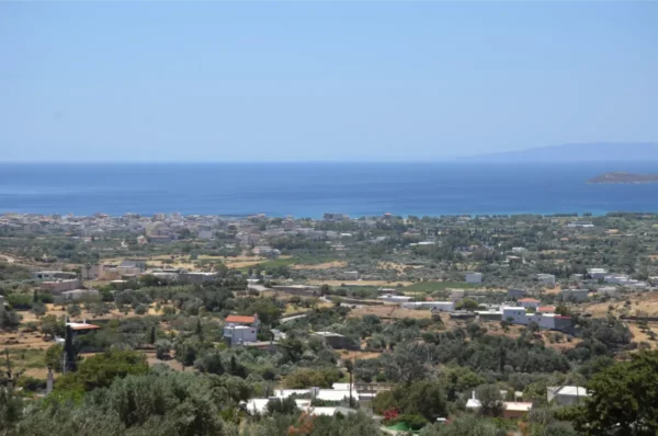 Expansive view of Karystos Bay from the medieval church of taxiarches in kalyvia