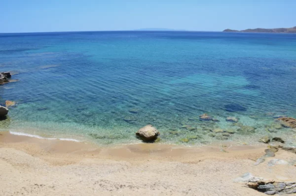 The beach in the center of karystos town