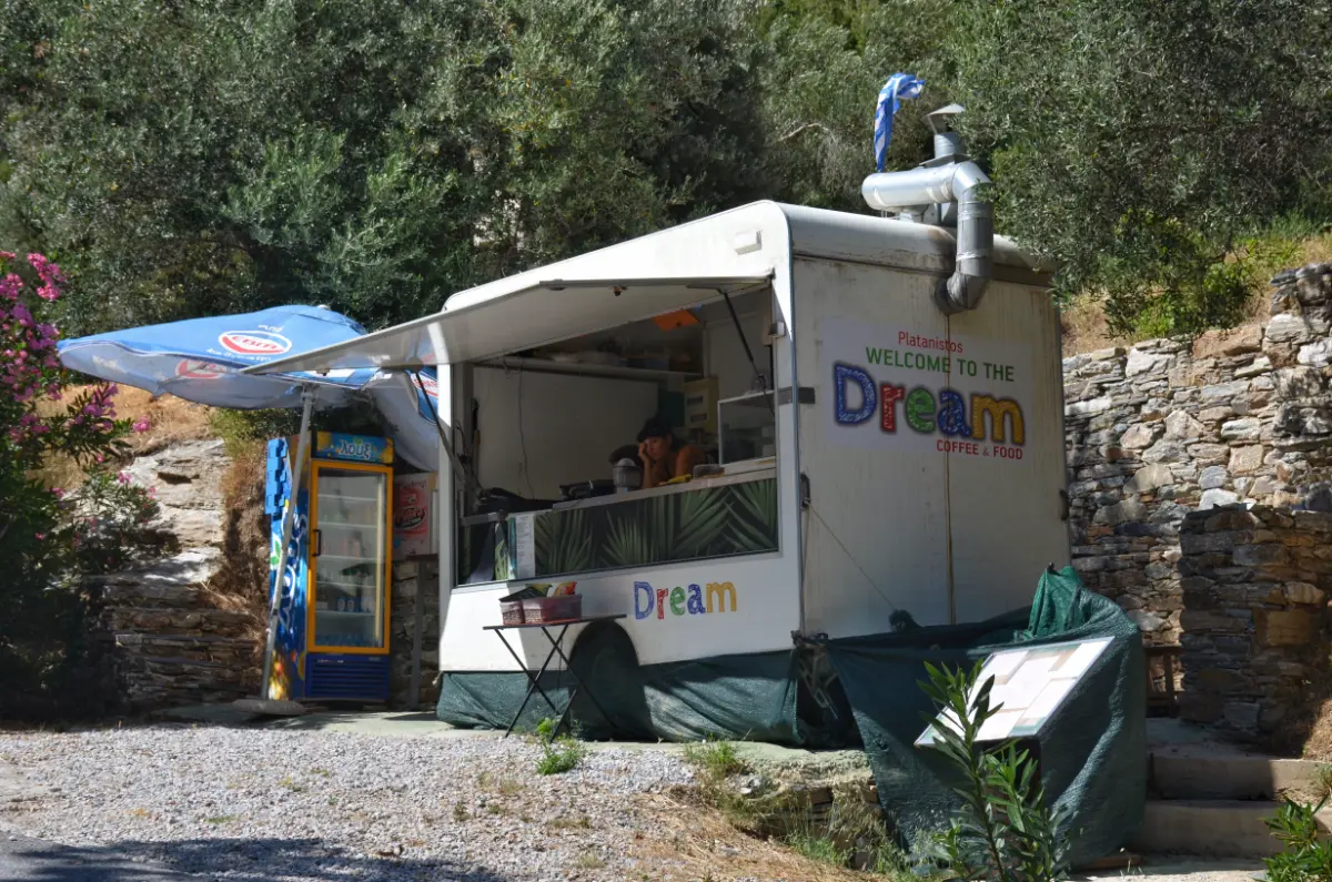 small food cabin by platanistos waterfall in south evia