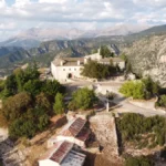 Tsouka Monastery above the Arachthos gorge near Elliniko in Tzoumerka, Epirus, Greece