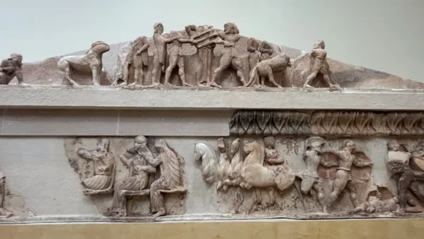 The frieze Treasury of the Siphnians in delphi museum