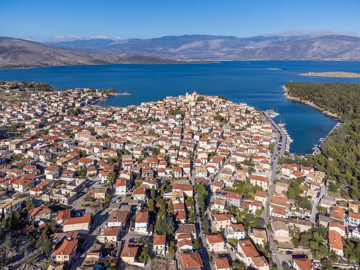Aerial view of Galaxidi, greece