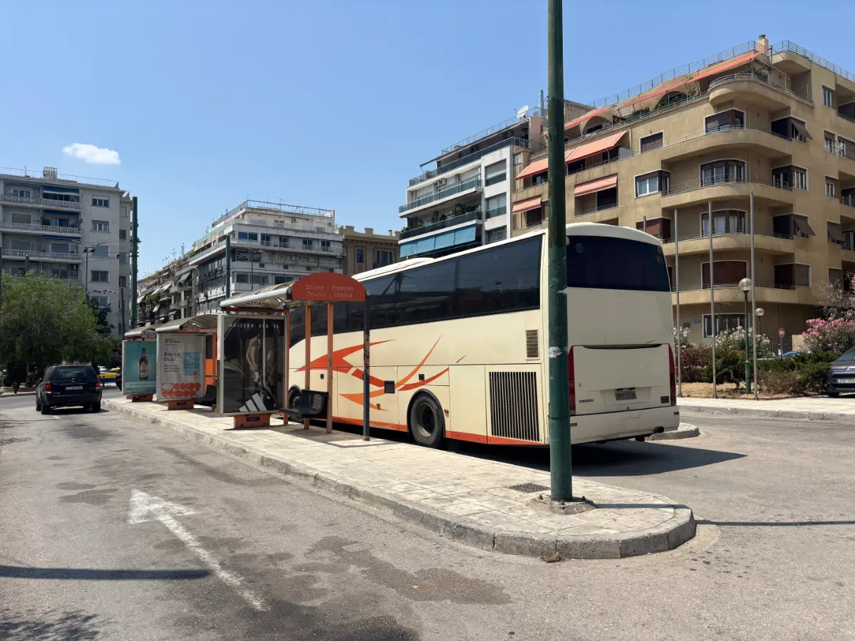 Egypt Square bus stop in athens where bus to destinations in attica depart from