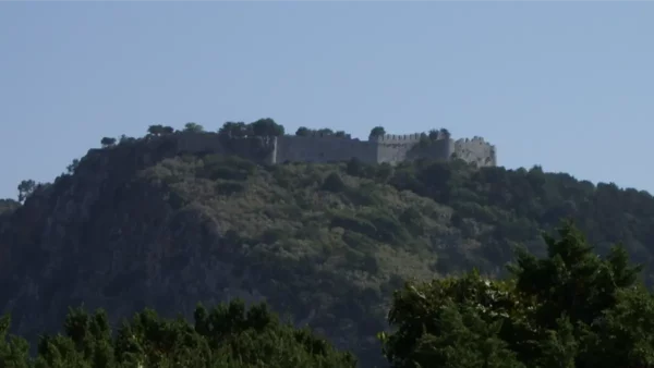 view of Paleokastro in pylos