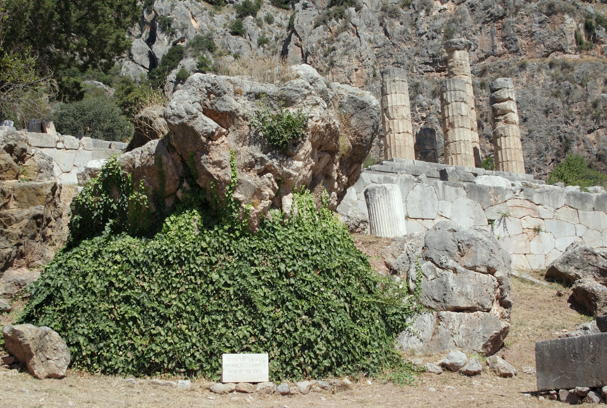 The Sibyl Rock in delphi archeological site