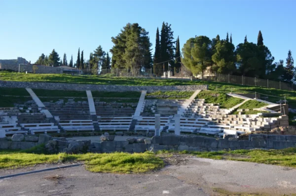 ancient theatre of orchomenos in boeotia, greece