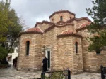 church in the courtyard of penteli monastery near athens, greece