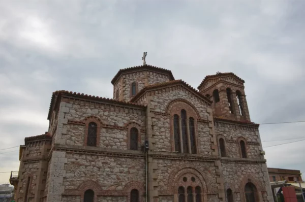 Historic stone Church of the Transfiguration of the Saviour in Psachna, Evia, Greece