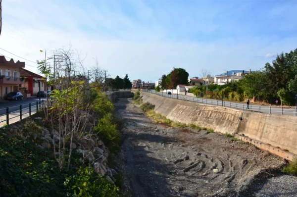 Dry riverbed of the Messapios River in Psachna, Evia, Greece