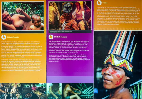 Ethnographic displays highlight indigenous cultures within the Ethnographic Museum in Leticia, Amazonas, Colombia.