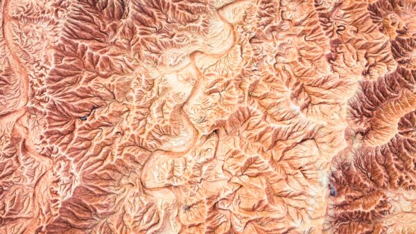 Breathtaking red and orange patterns of the Tatacoa Desert create a labyrinthine landscape in Huila, Colombia.