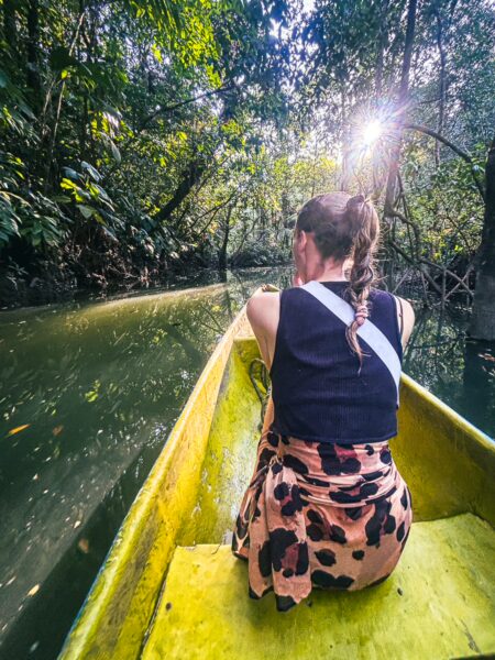 Exploring the lush greenery and calm waters of Piscina Natural Pachenda near Ladrilleros in Valle del Cauca, Colombia.