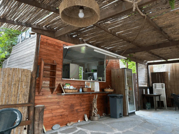 Kallianos Beach canteen in the small settlement behind the beach in southern Evia